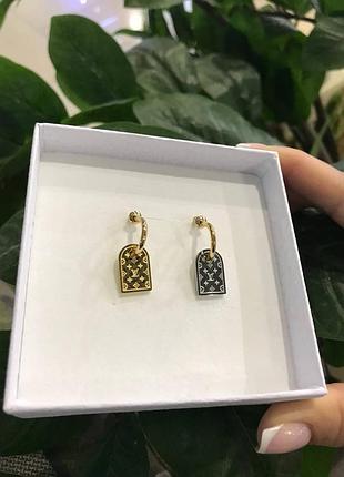 Брендові сережки louis vuitton комбіновані