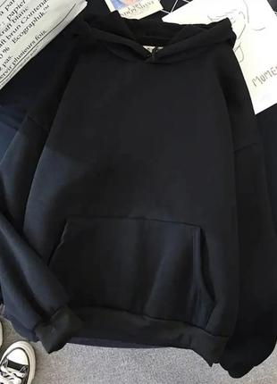 Стильное женское худи однотонное из трёхнитки с флисовой подкладкой, удобным карманом и практичным капюшоном