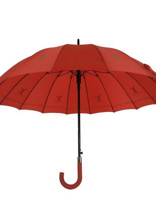 Женский зонт-трость с логотипами брендов, полуавтомат от фирмы max, красный, 1001-56 фото