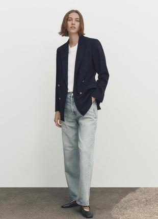 Massimo dutti 34 36 38 40 42 блейзер с имитацией двубортной модели с золотистыми пуговицами новый