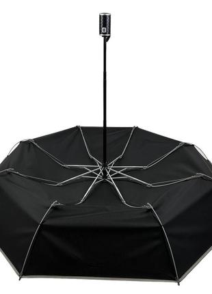 Женский складной зонт автомат зонт со светоотражающей полоской от bellissimo, черный м0626-210 фото