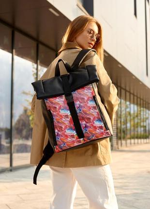 Женский рюкзак sambag rolltop one принт "kvarel"3 фото