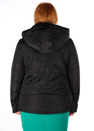 Куртка женская 
54р молодежная укороченная с капюшоном чёрная7 фото