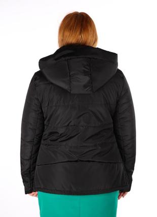 Куртка женская 
54р молодежная укороченная с капюшоном чёрная5 фото