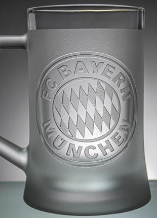 Бокал для пива с гравировкой логотипа футбольного клуба бавария мюнхен fc bayern münchen sanddecor2 фото