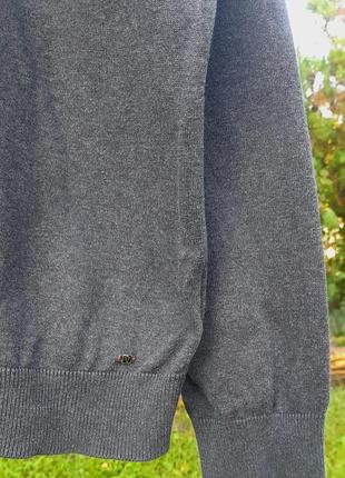 Westbury/ темно-серый хлопковый свитер с молнией на воротнике3 фото