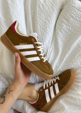 Женские кроссовки adidas gazelle x nike caramel