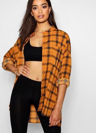 Стильная рубашка оверсайз boohoo удлиненная