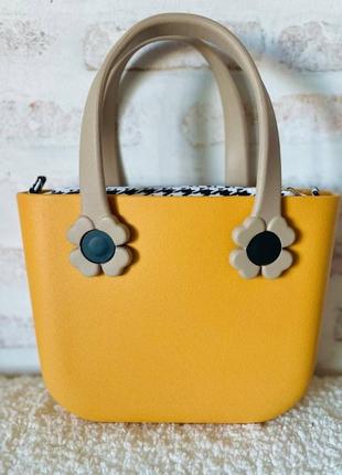 Маленькая женская сумка-конструктор super mini, желтая