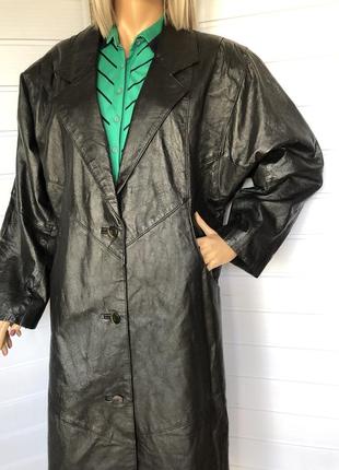 Вінтажний шкіряний плащ
