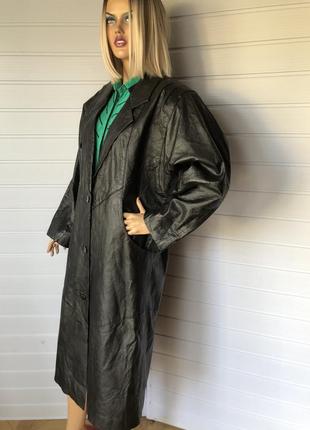 Вінтажний шкіряний плащ