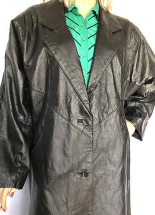 Вінтажний шкіряний плащ
