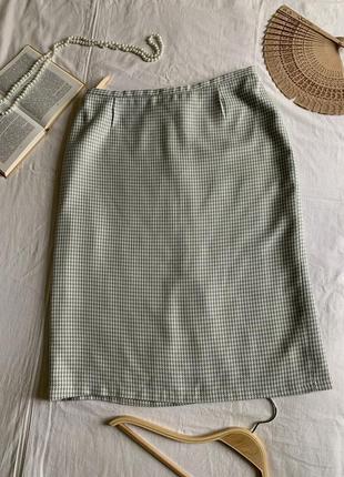 Классическая юбка-миди в «гусиную лапку» (размер 16/44-18/46)1 фото