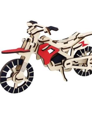 Декоративная деревьяная игрушка-пазл  3d "мотоцикл"