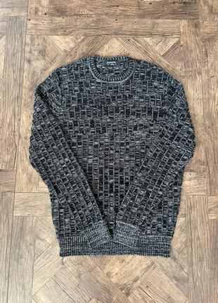 Серый вязанный свитер, джемпер, кофта springfield1 фото