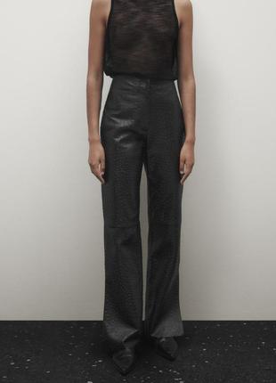 Massimo dutti s m кожаные брюки наппа с гравировкой limited edition новые черные оригинал2 фото