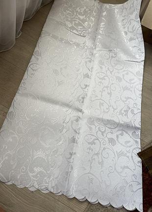 Скатертина 152*220 см нова біла шампань