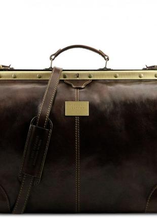 Кожаная сумка саквояж - большой размер tuscany tl1022 (темно-коричневый) madrid1 фото