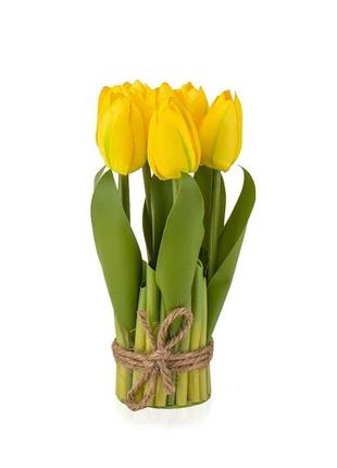 Букет тюльпанів 19 см, жовтий