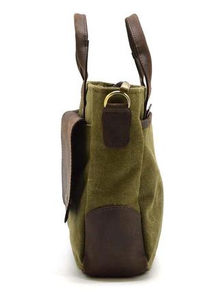 Удобная стильная мужская сумка из канвас и лошадиной кожи tarwa rhc-3990-3md хакки9 фото