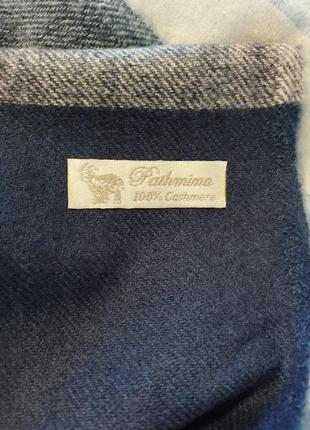 Теплый кашемировый шарф палантин, клетка, синий, бежевый, голубой, белый, есть много вариантов