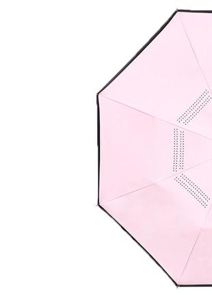 Зонт наоборот женский up-brella 1166 pink обратного сложения3 фото