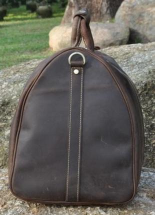 Большая винтажная дорожная сумка из лошадиной кожи5 фото
