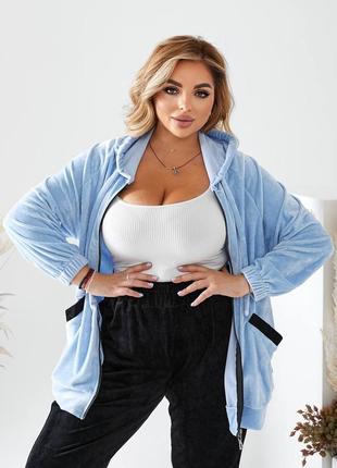 Костюм брюки та кофта на блискавці, розміри 52-66, stf-206