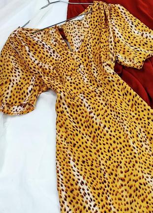 Леопардовое платье миди с разрезом miss selfridge2 фото