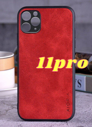 Кожаный чехол aioria vintage для айфон iphone 11 pro