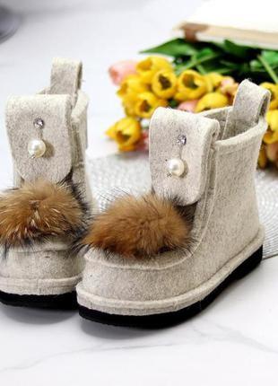 Жіночі зимові чоботи из войлока р. 35-384 фото
