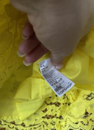 Жовта сукня кроше плаття з мережива мереживне плаття zara topshop платье трапеция кружевное платье с драпировки4 фото