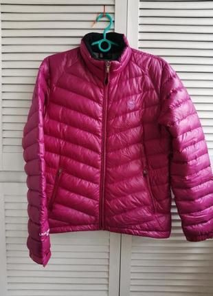 Шикарный деми пуховик цвет фуксия размер л 90% натуральный пух k-swiss