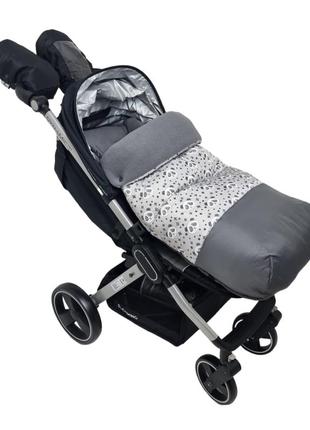 Футмуф "комфорт", принт "панді". 
(конверт для коляски, чохол на ніжки від happy way).  розмір 100*50