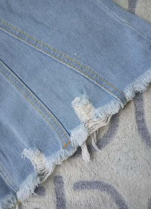 Жіноча коротка джинсова спідниця рвана cool baby блакитна6 фото