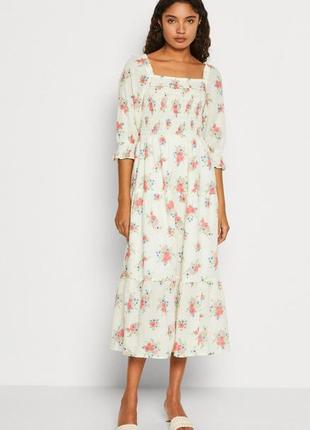 Платье с обьемными рукавами m&s milkmaid хлопок