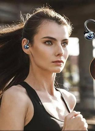 Водонепроницаемые спортивные bluetooth  наушники с креплением за ухо с сенсорами и микрофоном
