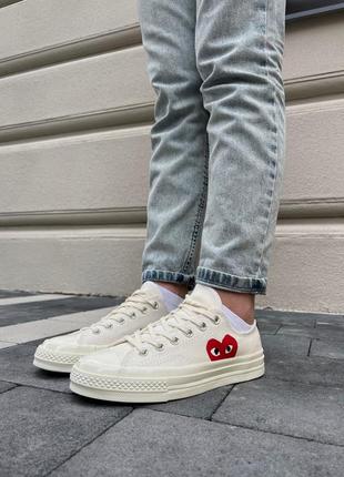 Женские кеды garcons play x converse low white1 фото