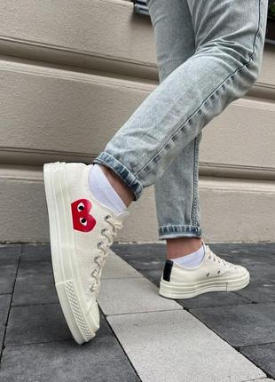 Женские кеды garcons play x converse low white4 фото