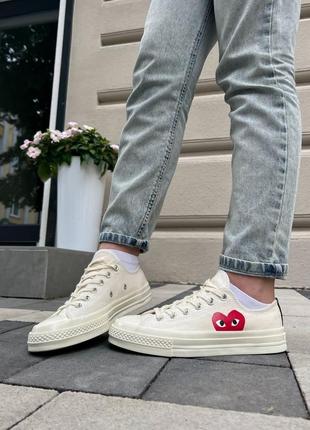 Женские кеды garcons play x converse low white2 фото