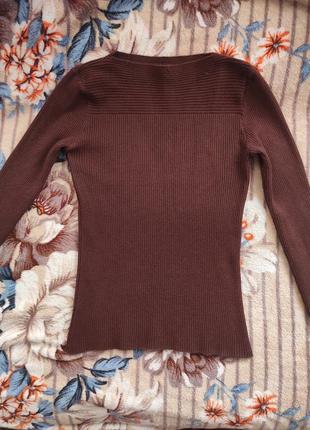 Прямой женский трикотажный свитер с длинными рукавами xs/s2 фото