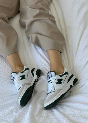 Крутезні кросівки new balance 550 white green4 фото