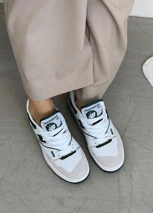 Крутезні кросівки new balance 550 white green9 фото