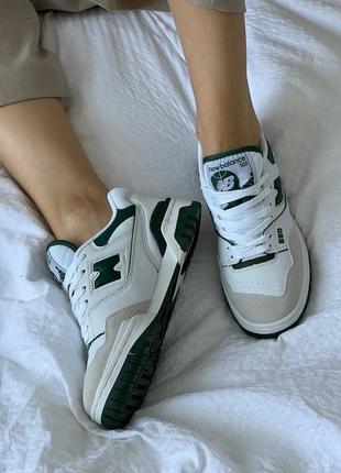 Крутезні кросівки new balance 550 white green1 фото