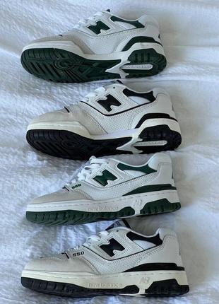 Крутезні кросівки new balance 550 white green4 фото
