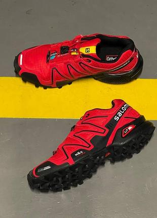 Чоловічі кросівки salomon speedcross 3 red саломон червоні6 фото