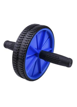 Тренажер "колесо для м'язів преса "bambi ms 3319 з килимком (синій)