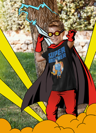 Детская футболка с оригинальным принтом "super brother. супер брат" push it5 фото