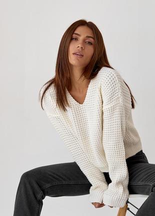 Короткий вязаный пуловер4 фото