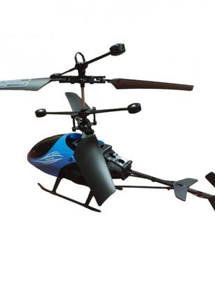 Топ! вертолет на радиоуправлении 8899-1, аккумулятор, гироскоп, подсветка чёрный с синим